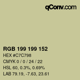 Color code: RGB 199 199 152 | qconv.com