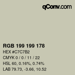 Color code: RGB 199 199 178 | qconv.com