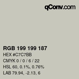 Color code: RGB 199 199 187 | qconv.com