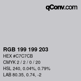Color code: RGB 199 199 203 | qconv.com
