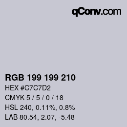 Color code: RGB 199 199 210 | qconv.com