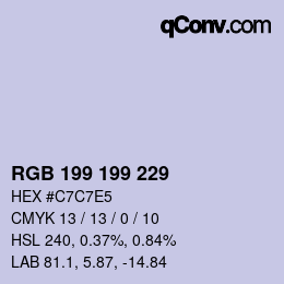 Color code: RGB 199 199 229 | qconv.com