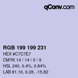 Color code: RGB 199 199 231 | qconv.com