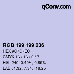 Color code: RGB 199 199 236 | qconv.com