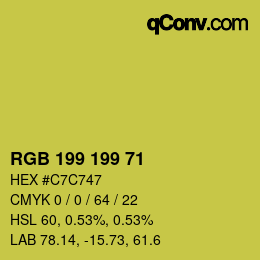 Color code: RGB 199 199 71 | qconv.com