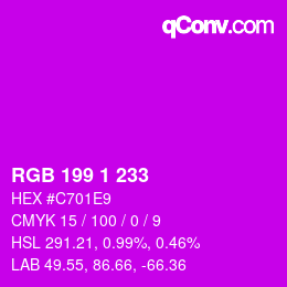 Color code: RGB 199 1 233 | qconv.com