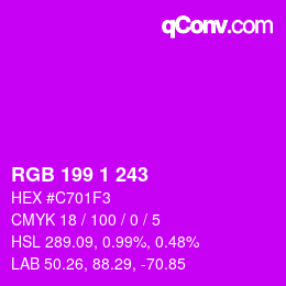 Color code: RGB 199 1 243 | qconv.com