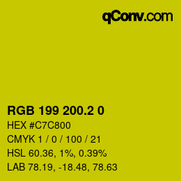 カラーコード: RGB 199 200.2 0 | qconv.com