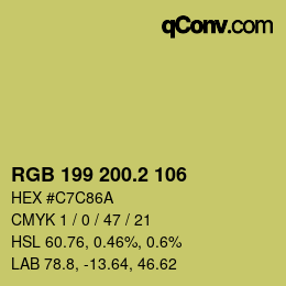 Color code: RGB 199 200.2 106 | qconv.com