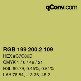 カラーコード: RGB 199 200.2 109 | qconv.com