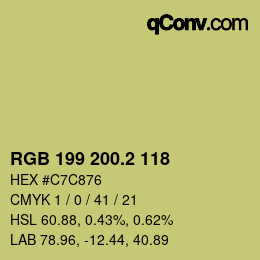 カラーコード: RGB 199 200.2 118 | qconv.com
