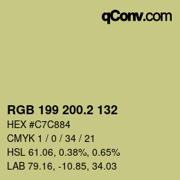 カラーコード: RGB 199 200.2 132 | qconv.com