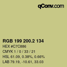 カラーコード: RGB 199 200.2 134 | qconv.com
