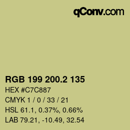 Color code: RGB 199 200.2 135 | qconv.com