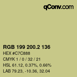 カラーコード: RGB 199 200.2 136 | qconv.com