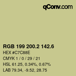 カラーコード: RGB 199 200.2 142.6 | qconv.com