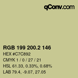 カラーコード: RGB 199 200.2 146 | qconv.com