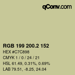 カラーコード: RGB 199 200.2 152 | qconv.com