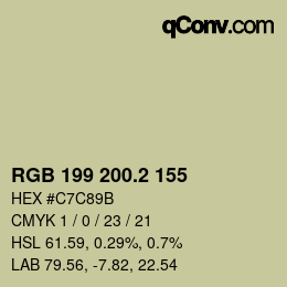 カラーコード: RGB 199 200.2 155 | qconv.com