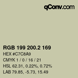 カラーコード: RGB 199 200.2 169 | qconv.com