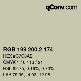カラーコード: RGB 199 200.2 174 | qconv.com