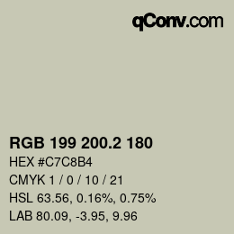 カラーコード: RGB 199 200.2 180 | qconv.com