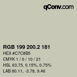 カラーコード: RGB 199 200.2 181 | qconv.com