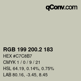 カラーコード: RGB 199 200.2 183 | qconv.com