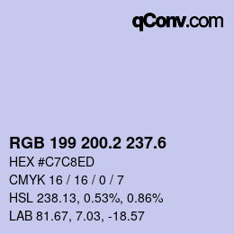 カラーコード: RGB 199 200.2 237.6 | qconv.com