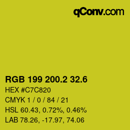 カラーコード: RGB 199 200.2 32.6 | qconv.com