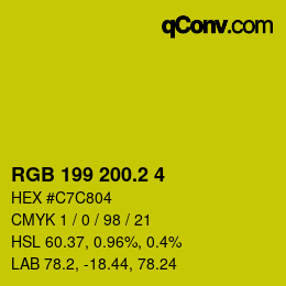 カラーコード: RGB 199 200.2 4 | qconv.com