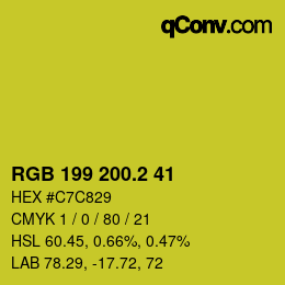 カラーコード: RGB 199 200.2 41 | qconv.com