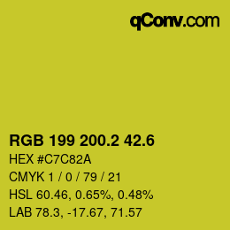 カラーコード: RGB 199 200.2 42.6 | qconv.com