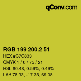 カラーコード: RGB 199 200.2 51 | qconv.com