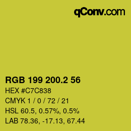 カラーコード: RGB 199 200.2 56 | qconv.com