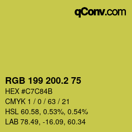 カラーコード: RGB 199 200.2 75 | qconv.com