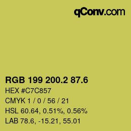 カラーコード: RGB 199 200.2 87.6 | qconv.com