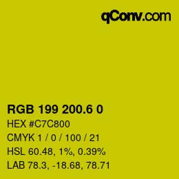 カラーコード: RGB 199 200.6 0 | qconv.com
