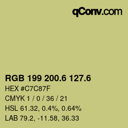 カラーコード: RGB 199 200.6 127.6 | qconv.com