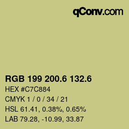 カラーコード: RGB 199 200.6 132.6 | qconv.com