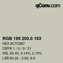 カラーコード: RGB 199 200.6 183 | qconv.com