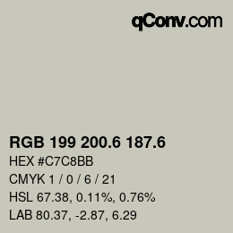 カラーコード: RGB 199 200.6 187.6 | qconv.com