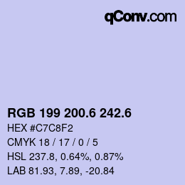 カラーコード: RGB 199 200.6 242.6 | qconv.com