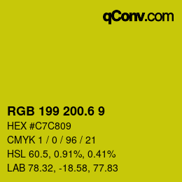カラーコード: RGB 199 200.6 9 | qconv.com