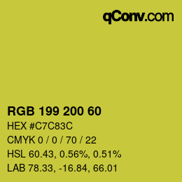 カラーコード: RGB 199 200 60 | qconv.com