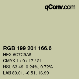 カラーコード: RGB 199 201 166.6 | qconv.com