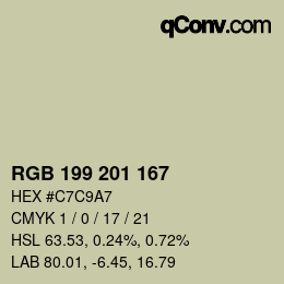 Color code: RGB 199 201 167 | qconv.com