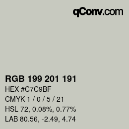 Color code: RGB 199 201 191 | qconv.com