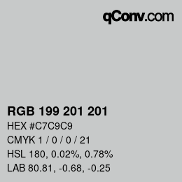 カラーコード: RGB 199 201 201 | qconv.com