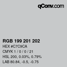 Farbcode: RGB 199 201 202 | qconv.com